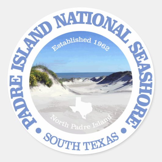 Padre Island National Seashore Runder Aufkleber (Vorderseite)