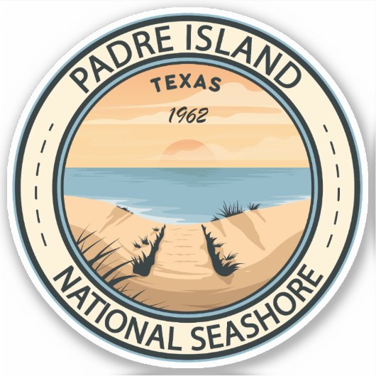 Padre Island National Seashore Texas Abzeichen Aufkleber (Vorderseite)
