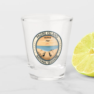 Padre Island National Seashore Texas Abzeichen Schnapsglas