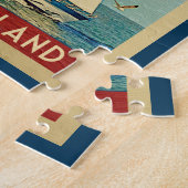 Padre Island Sailboat Vintage Travel Texas Puzzle (Seite)