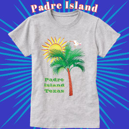 Padre Island Texas Palm Tree, Seagull und Sun T-Shirt