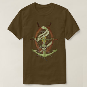 Padre Island Texas Pirate Skull und Anchor T-Shirt
