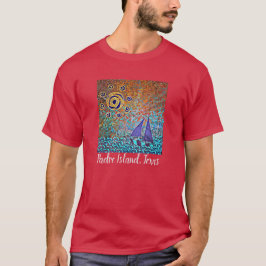 Padre Island Texas Segelboot und Sonne T-Shirt