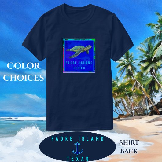Padre Island TX Ocean Blue Sea Turtle T-Shirt