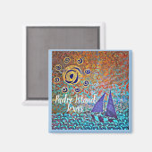 Padre Island TX Sail and Sun Magnet (Vorderseite/Rückseite)