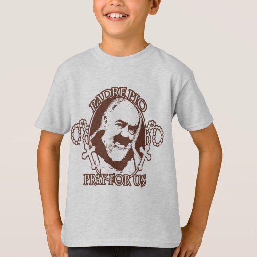 PADRE PIO BETEN FÜR US DURCH EKLEKTIX, T-Shirt (Vorderseite)