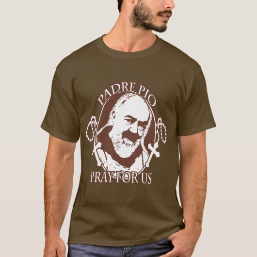 PADRE PIO BETEN FÜR US DURCH EKLEKTIX T-Shirt (Vorderseite)
