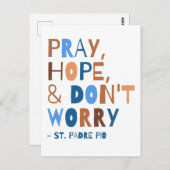 Padre Pio betet Hoffnung Keine Sorge Power des Geb Postkarte (Vorne/Hinten)
