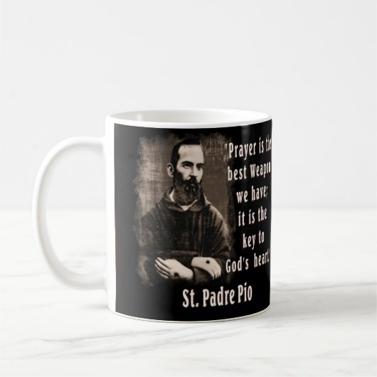 Padre Pio Franciscan Katholische Heilige Kaffeetasse (Links)