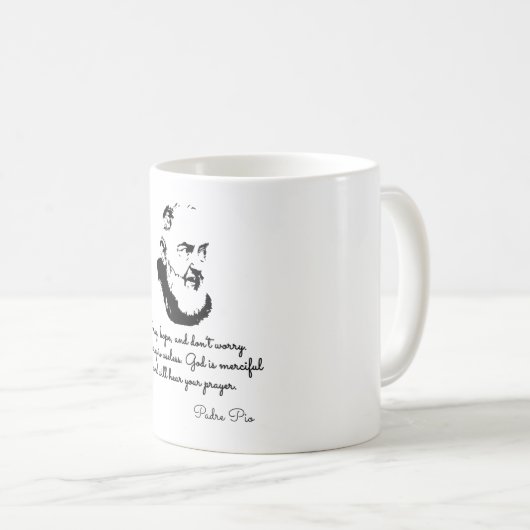 Padre Pio Quotes Kaffeetasse (VorderseiteRechts)
