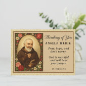 Padre Pio Worry Denken Sie an Sie Ermutigung Karte (Stehend Vorderseite)