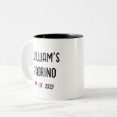 Padrino-Vorschlag auf Spanisch Zweifarbige Tasse (Vorderseite Links)