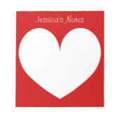 Pads in roter Kirschform Notizblock (Vorderseite)