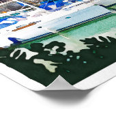 Padstow Hafen in Cornwall UK, Aquarell. Poster (Ecke)