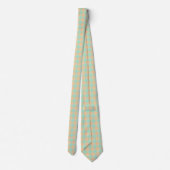 Padua Green and Corvette Peach Plaid Neck Tie Krawatte (Rückseite)