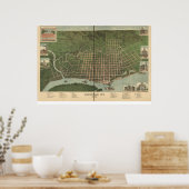 Paducah Kentucky 1889 Panoramakarte Poster (Küche)