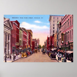 Paducah Kentucky Broadway vom 3. Januar 1930 Poster