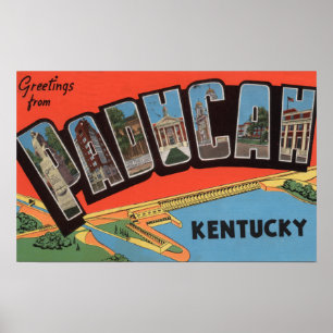 Paducah, Kentucky - Große Buchstabenszenen Poster