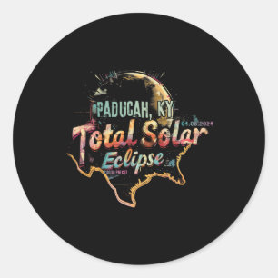 Paducah Total Solar Eclipse 2024 April 04,08,24 Fu Runder Aufkleber