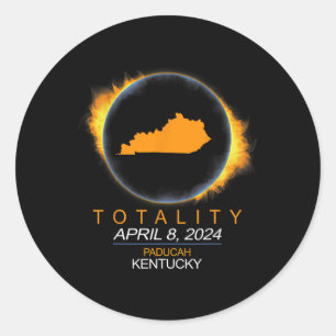 Paducah Total Solar Eclipse 2024 April 04.08.24 Runder Aufkleber