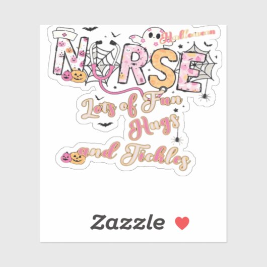Paediactric Nurse Fun Halloween Design Essential T Aufkleber (Blatt)