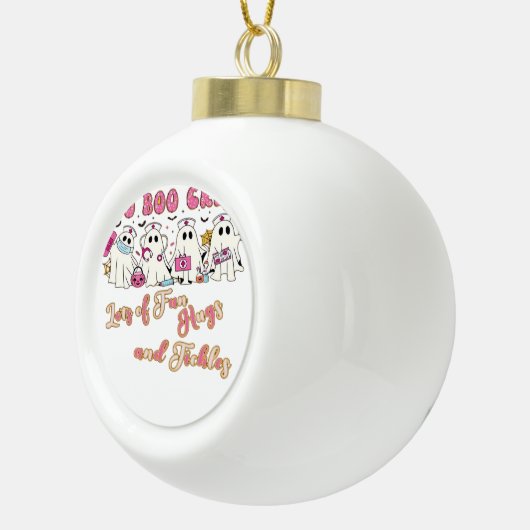 Paediactric Nurse Fun Halloween Design Essential T Keramik Kugel-Ornament (Rechts)