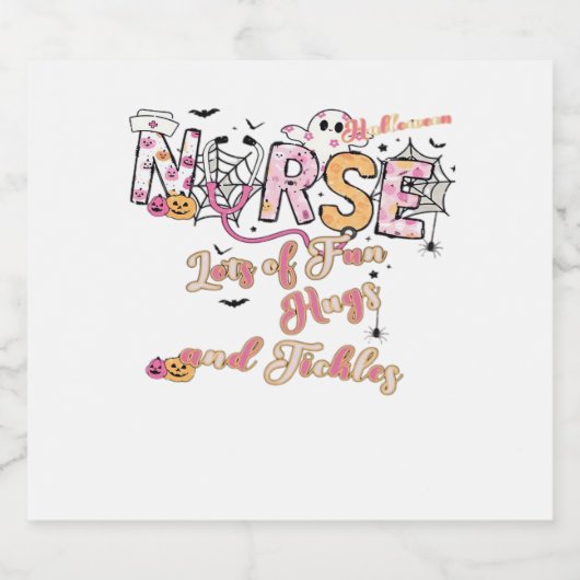 Paediactric Nurse Fun Halloween Design Essential T Schaumweinetikett (Einzelnes Label)