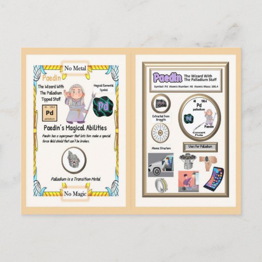 Paedin Wizard - Palladium Element Postkarte (Rückseite)