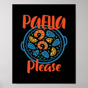 Paella Bitte Spanische Küche Spanien Reise Urlaub Poster