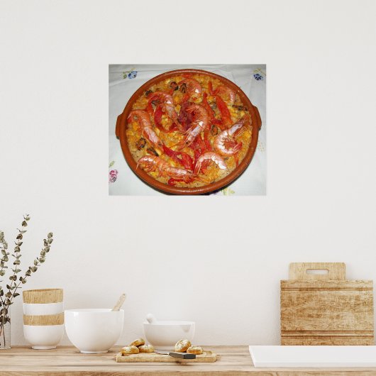 Paella De Marisco Póster Poster (Küche)