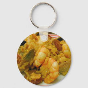 Paella-Garnele-Muschel-Wurst-Reis Schlüsselanhänger