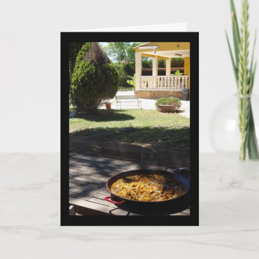 Paella-Gericht ruht im Garten Karte (Vorderseite)