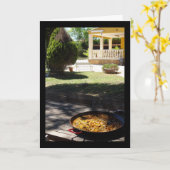 Paella-Gericht ruht im Garten Karte (Gelbe Blume)