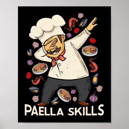 Paella Lover Men Spanischer Koch Poster (Vorne)