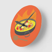 Paella Runde Wanduhr (Winkel)