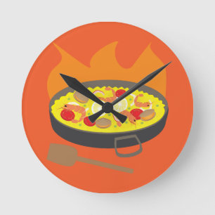 Paella Runde Wanduhr