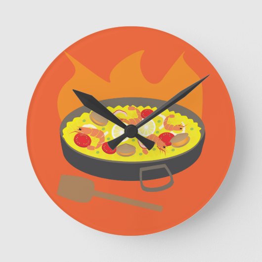 Paella Runde Wanduhr (Vorderseite)