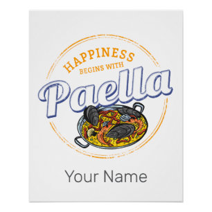 Paella Snack Vintag Spanien Paella Pan Poster
