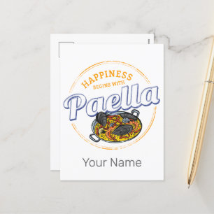 Paella Snack Vintage Spanien Paella Pfanne Souveni Feiertagspostkarte