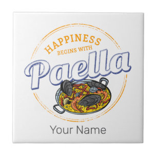 Paella Snack Vintage Spanien Paella Pfanne Souveni Fliese