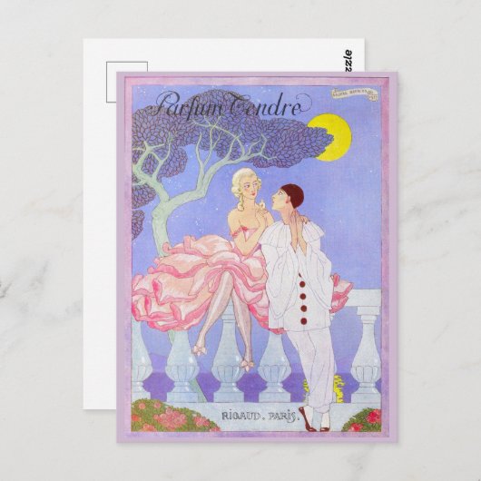Pafum Tendre von George Barbier Postkarte (Vorne/Hinten)