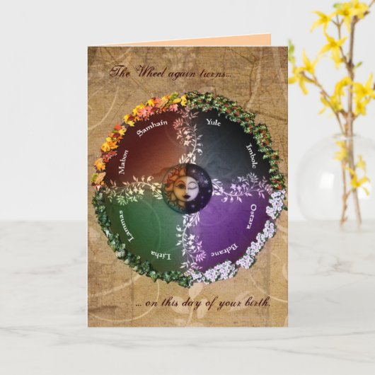 Pagan Birthday Karte (Gelbe Blume)