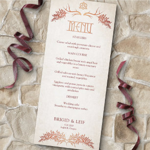 Pagan Celtic Antlers Herbstmenü Hochzeit