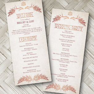 Pagan Celtic Antlers Wedding Program
