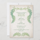 Pagan Celtic Foliage Wedding Einladung (Vorderseite)