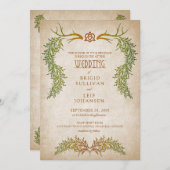 Pagan Celtic Herbst Hochzeit Einladung (Vorne/Hinten)