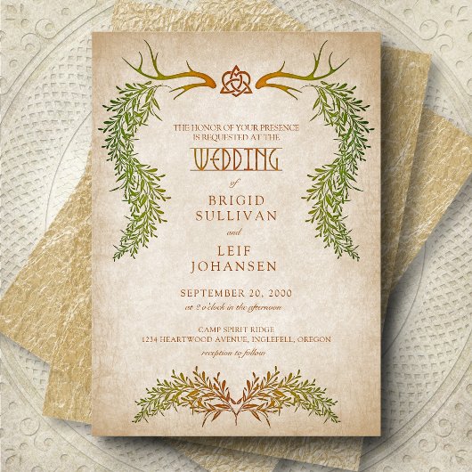 Pagan Celtic Herbst Hochzeit Einladung