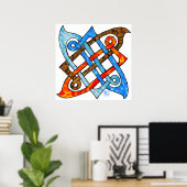 Pagan Celtic Knot Earth Air Fire Water Elements Poster (Heimbüro)