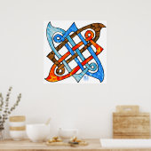 Pagan Celtic Knot Earth Air Fire Water Elements Poster (Küche)