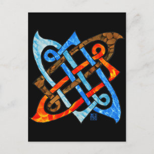 Pagan Celtic Knot Earth Air Fire Water Elements Postkarte